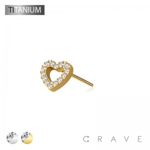 IMPLANT GRADE TITANIUM THREADLESS PUSH IN MULTI CZ HEART TOP PART ONLY